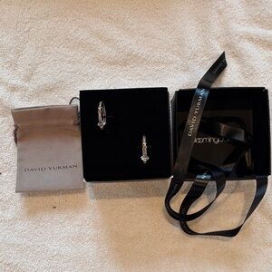 David Yurman Silver and Black Earrings